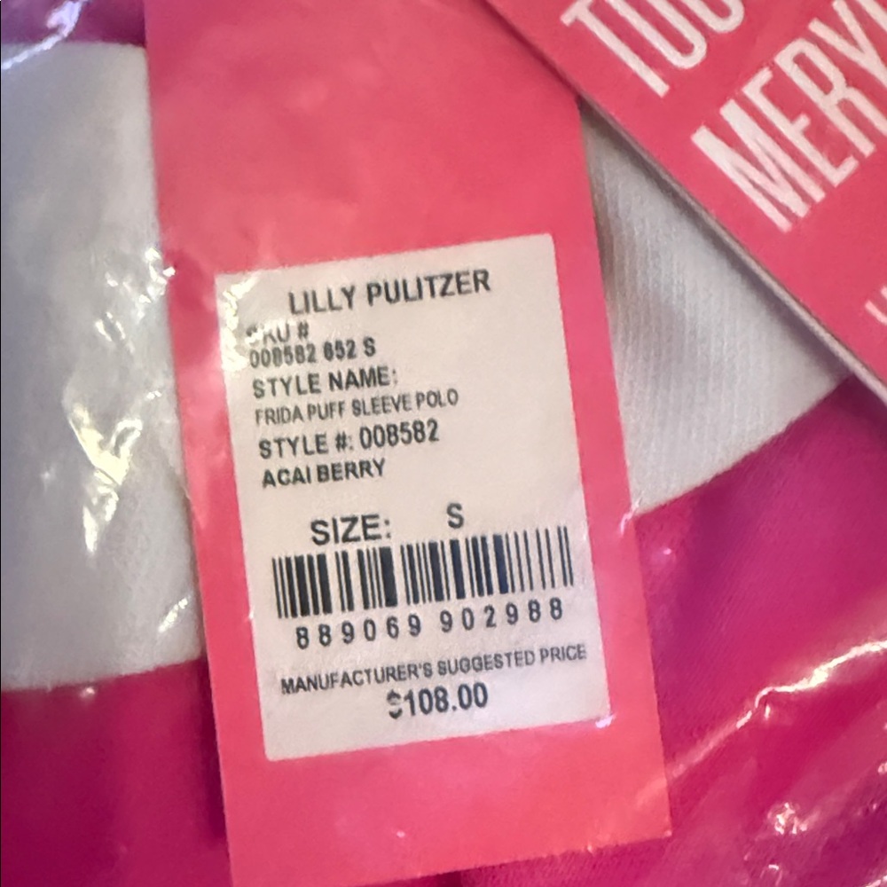 Lilly Pulitzer Frida Puff Sleeve Polo in Acai Berry